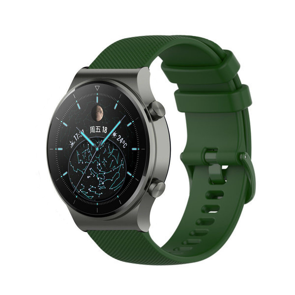 Strap-it® Strap-it Huawei Watch GT 2 Pro Luxus-Silikonarmband (Armeegrün)