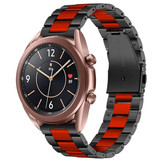 Strap-it® Samsung Galaxy Watch 3 41mm Stahlarmband (Schwarz/Rot) Strap-it® Samsung Galaxy Watch 3 41mm Stahlarmband (Schwarz/Rot)