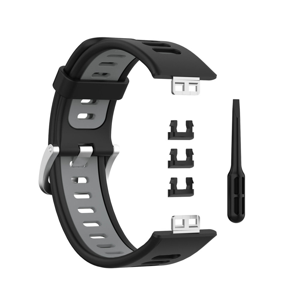 Strap-it® Strap-it Huawei Watch Fit New Sport Schnallenarmband (Schwarz/Grau)