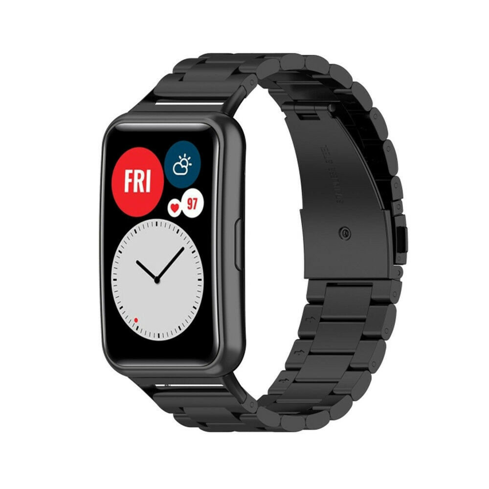 Strap-it® Strap-it Huawei Watch Fit New Stahlarmband (Schwarz)