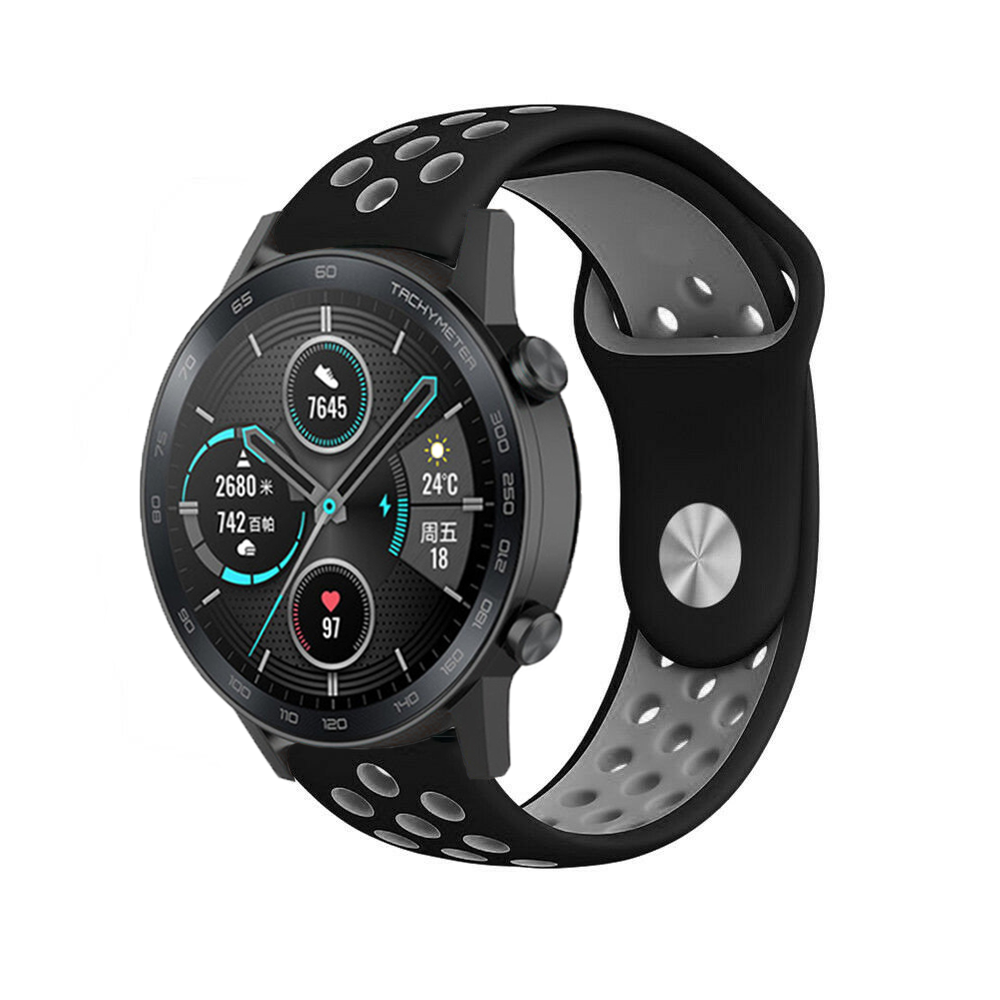 Strap-it® Strap-it Honor Magic Watch 2 Sportarmband (Schwarz/Grau)