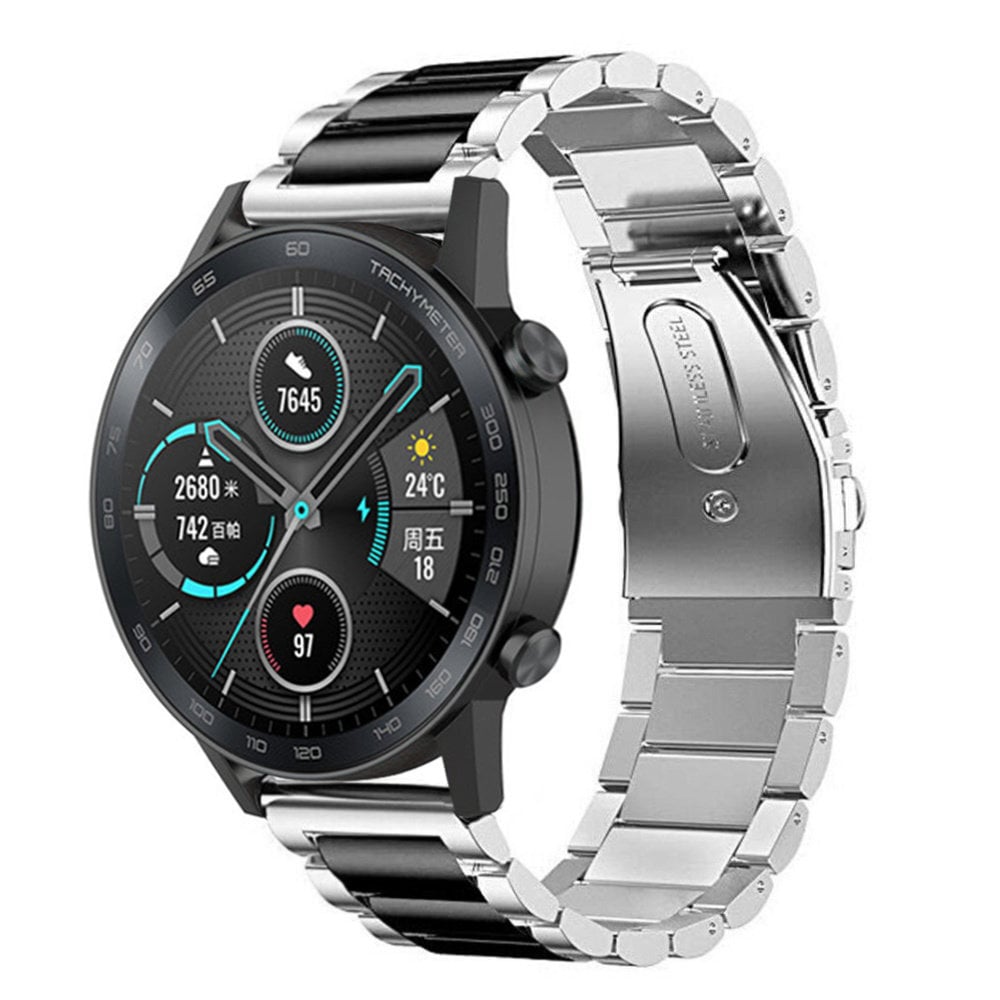 Strap-it® Strap-it Honor Magic Watch 2 Stahlarmband (Silber/Schwarz)