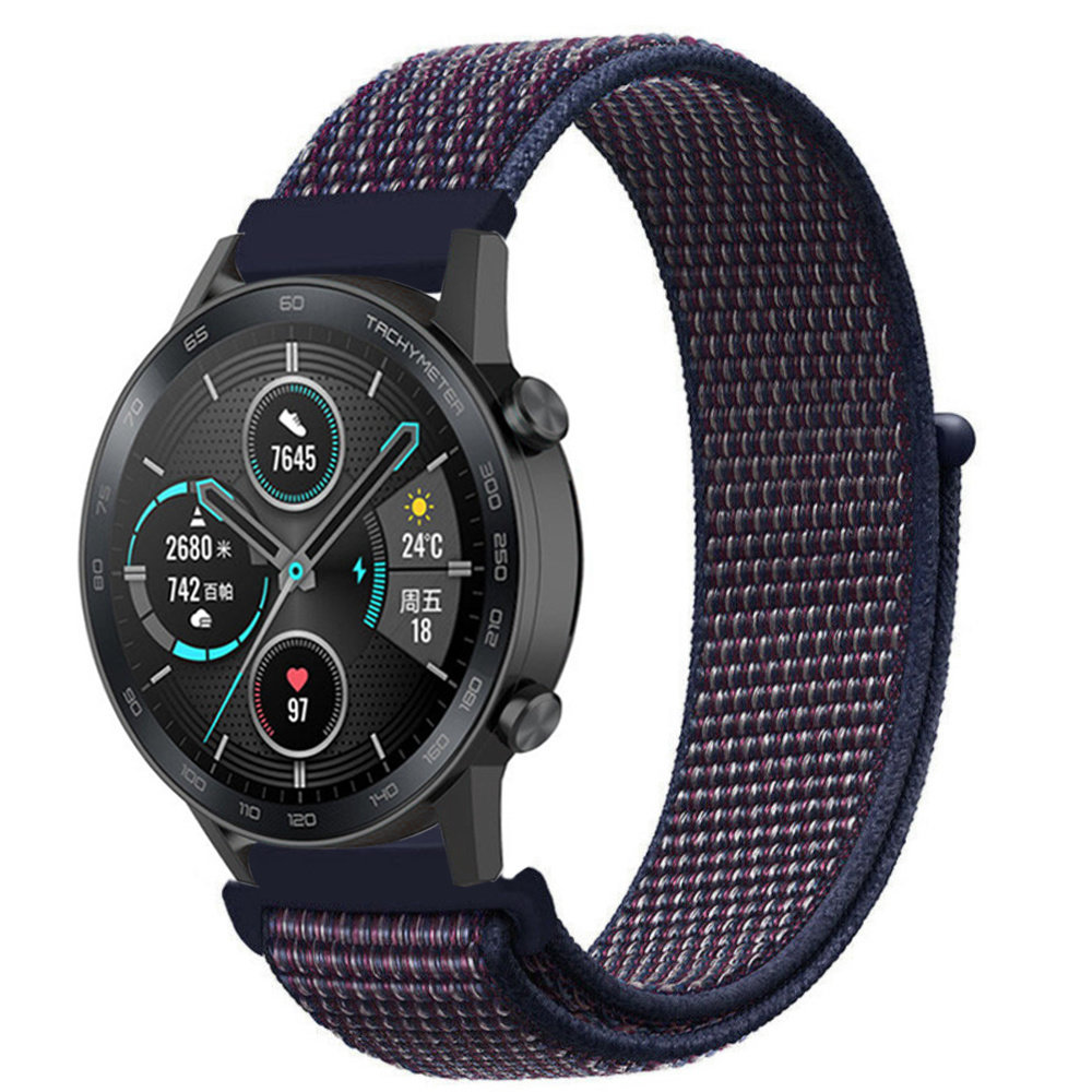 Strap-it® Strap-it Honor Magic Watch 2 Nylonarmband (Lila-Blau)