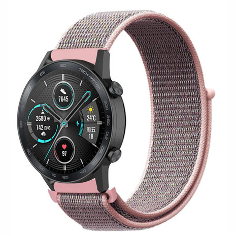 Strap-it® Strap-it Honor Magic Watch 2 Nylonarmband (Rosa Sand)