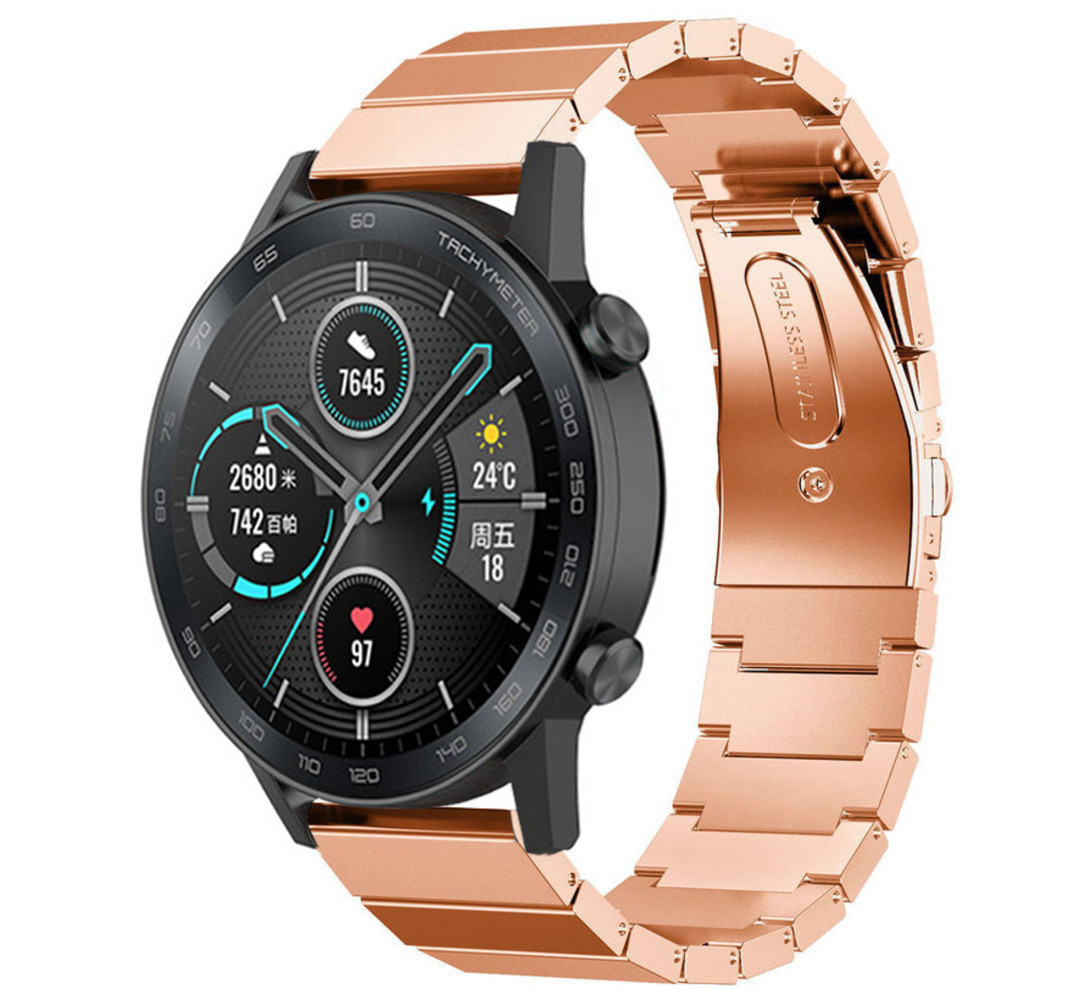 Strap-it® Strap-it Honor Magic Watch 2 Metallarmband (Roségold)