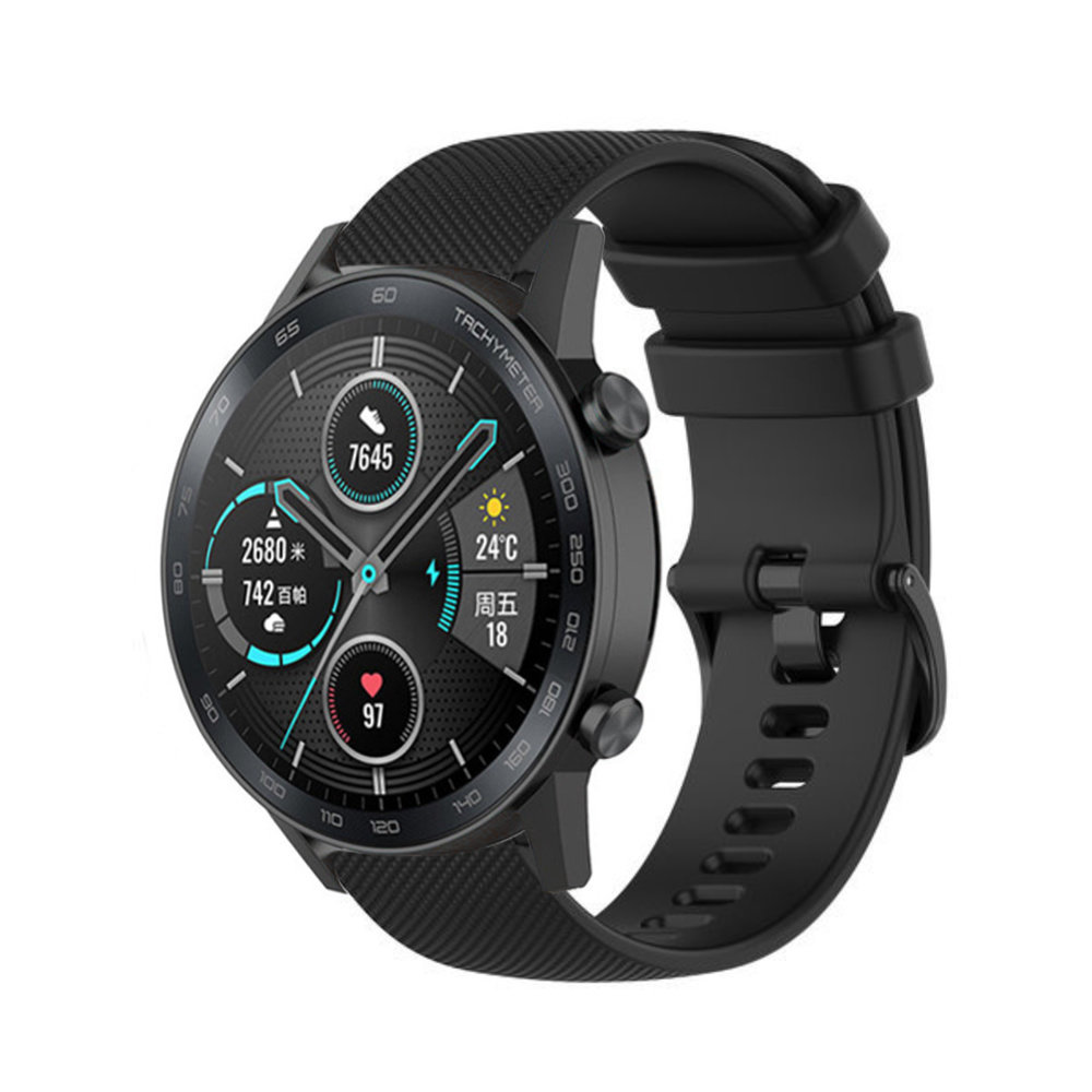 Strap-it® Strap-it Honor Magic Watch 2 Luxus-Silikonarmband (Schwarz)