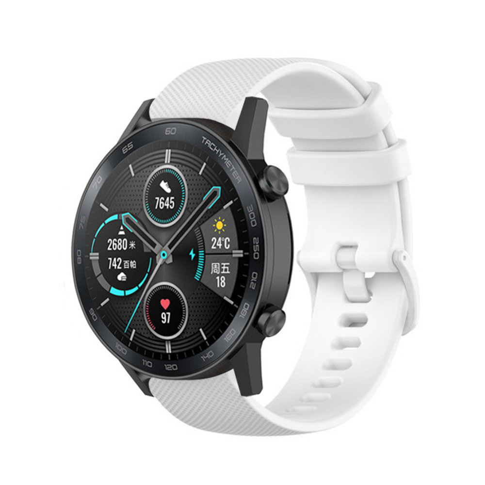 Strap-it® Strap-it Honor Magic Watch 2 Luxus-Silikonarmband (Weiß)
