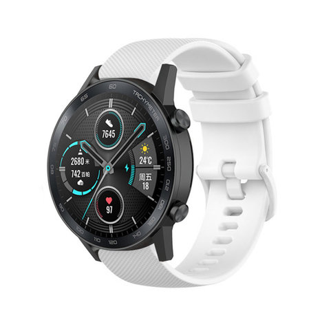 Strap-it® Strap-it Honor Magic Watch 2 Luxus-Silikonarmband (Weiß)