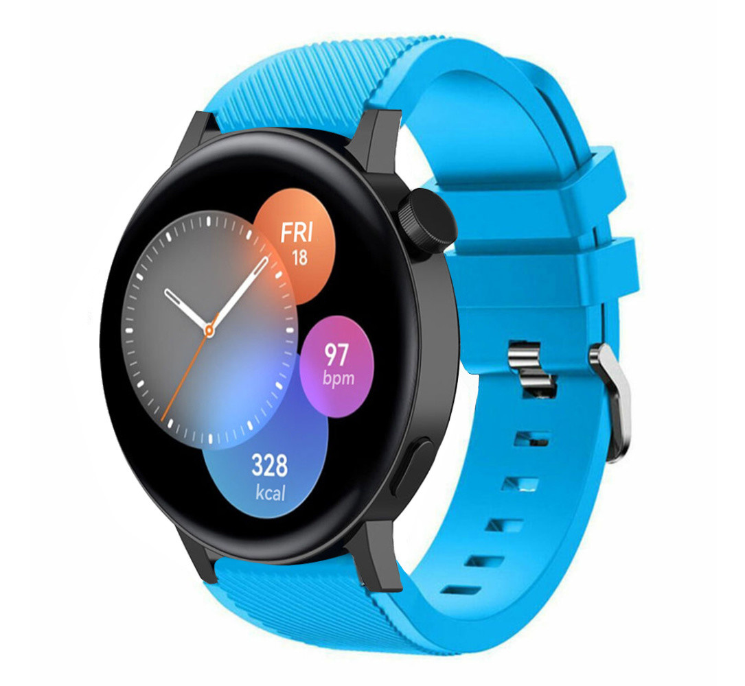 Strap-it® Strap-it Huawei Watch GT 3 42mm Silikonarmband (Hellblau)