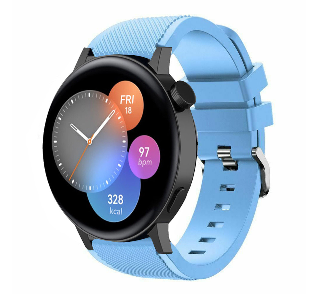 Strap-it® Strap-it Huawei Watch GT 3 42mm Silikonarmband (Sandblau)