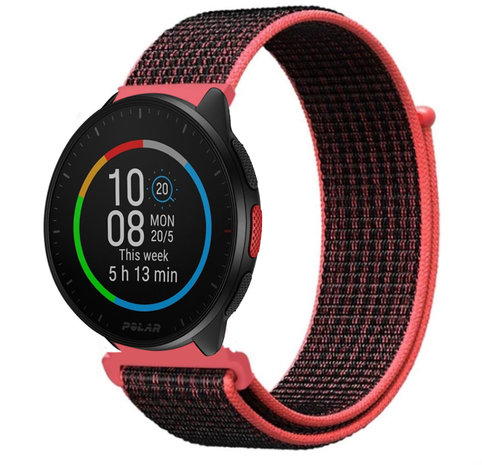 Strap-it® Strap-it Polar Pacer Nylonarmband (Schwarz/Rot)