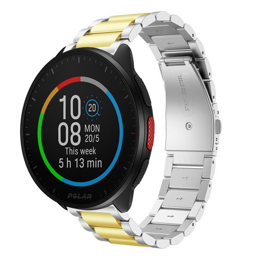 Strap-it® Strap-it Polar Pacer Stahlarmband (Silber/Gold)