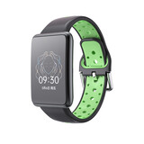 Strap-it® Oppo Watch Free Sportarmband (Schwarz/Grün)