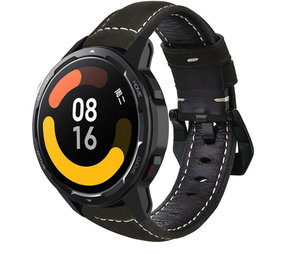 Strap-it® Xiaomi Watch S1 Lederarmband (Schwarz) Strap-it® Xiaomi Watch S1 Lederarmband (Schwarz)