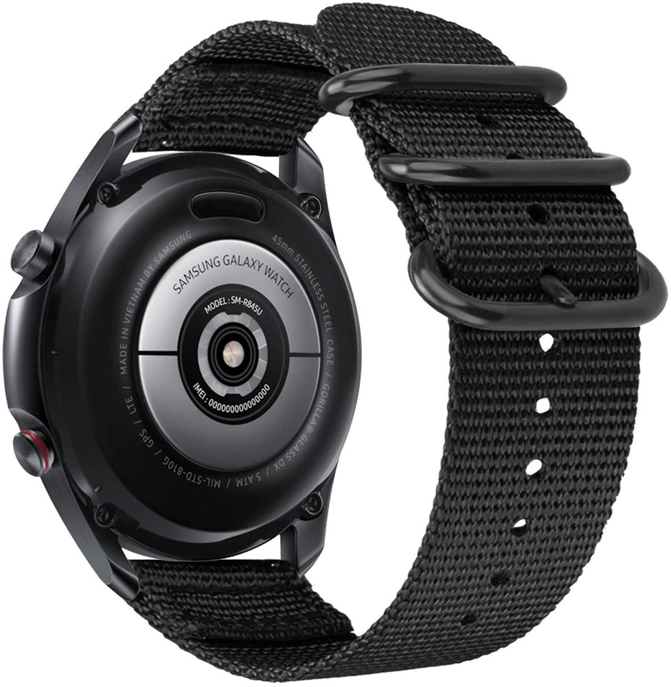 Strap-it® Strap-it Xiaomi Watch S1 Nylon Schnallenarmband (Schwarz)