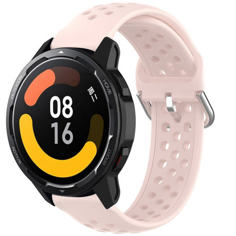 Strap-it® Strap-it Xiaomi Watch S1 Silikonarmband mit Löchern (Rosa)