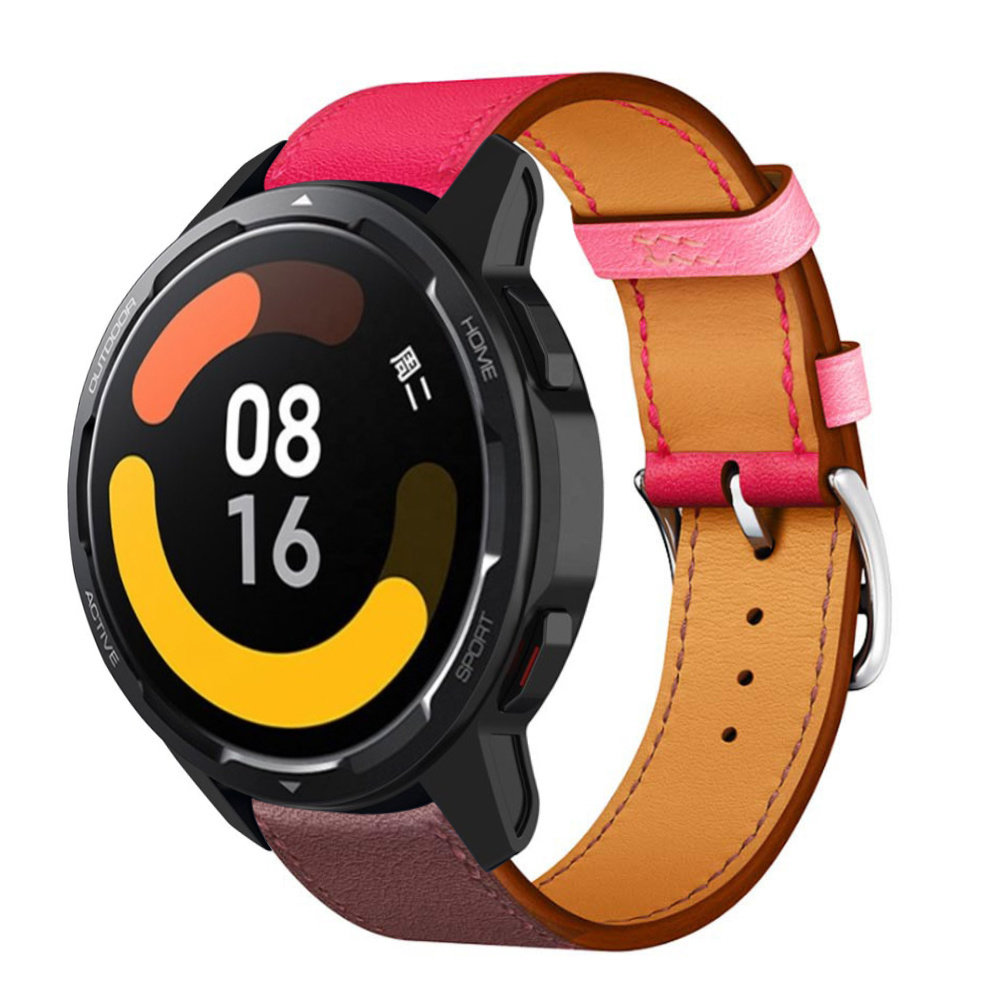 Xiaomi Watch S1 Lederarmband Rosa Rotbraun Smartwatcharmbaender