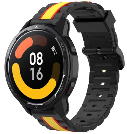 Strap-it® Strap-it Xiaomi Watch S1 Special Edition Armband (Schwarz/Gelb)