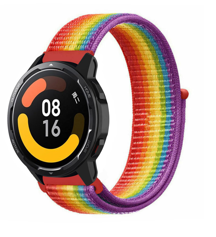 Strap-it® Strap-it Xiaomi Watch S1 Nylonarmband (Regenbogen)