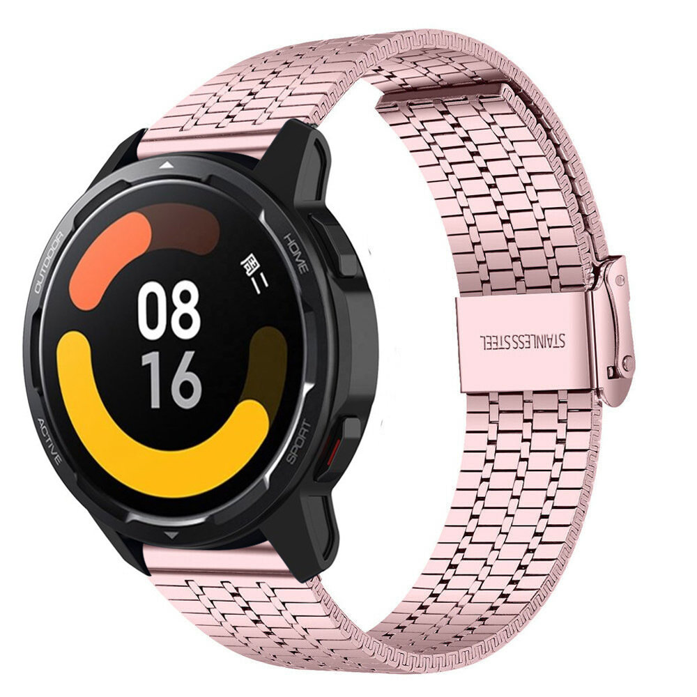 Strap-it® Strap-it Xiaomi Watch S1 Edelstahlarmband (Rosa)