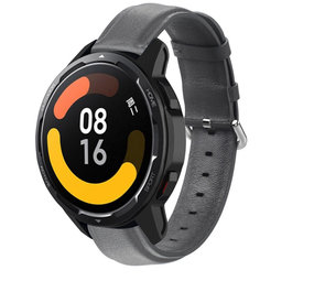 Strap-it® Xiaomi Watch S1 Lederarmband (Dunkelgrau)