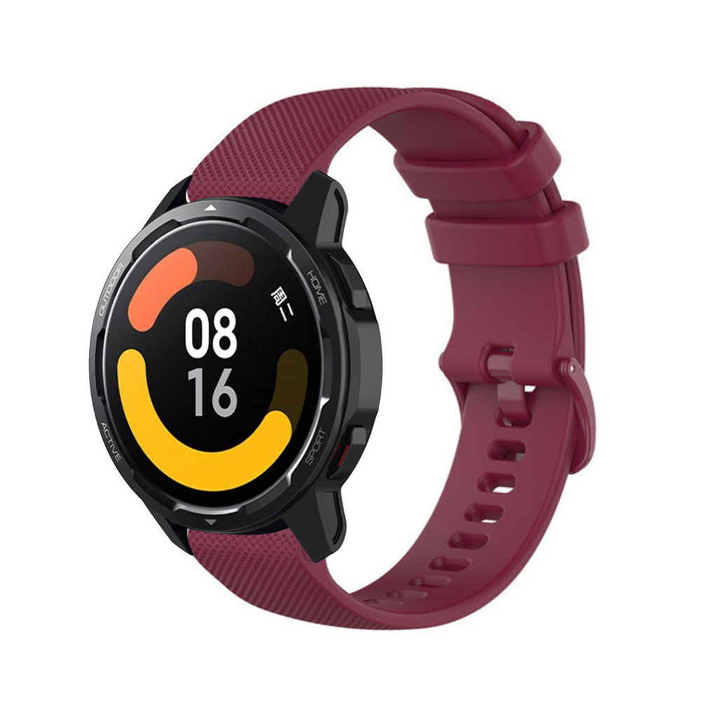 Strap-it® Strap-it Xiaomi Watch S1 Luxus-Silikonarmband (Dunkelrot)