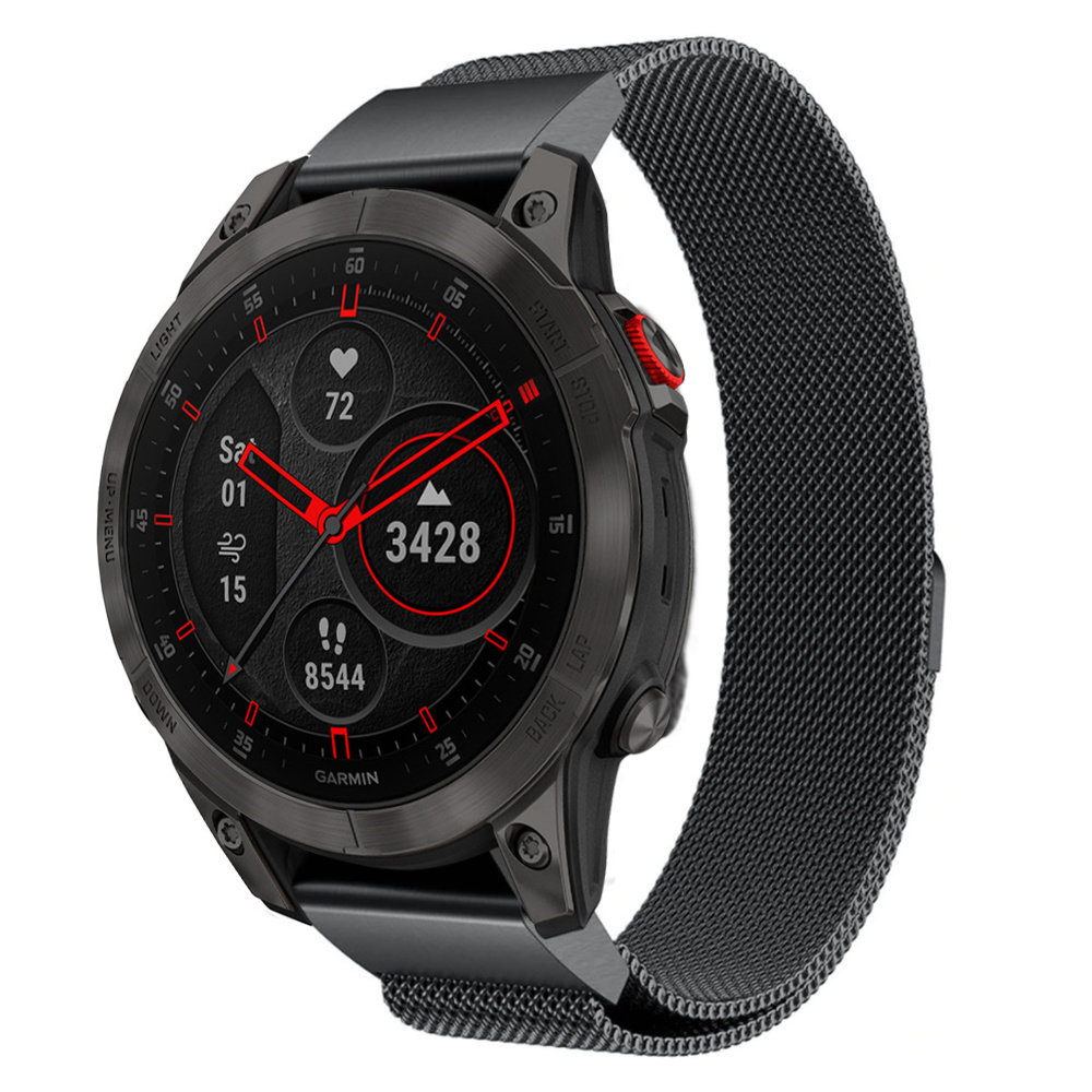 Strap-it® Strap-it Garmin Epix Gen 2 Milanese-Armband (Schwarz) Strap-it® Strap-it Garmin Epix Gen 2 Milanese-Armband (Schwarz)