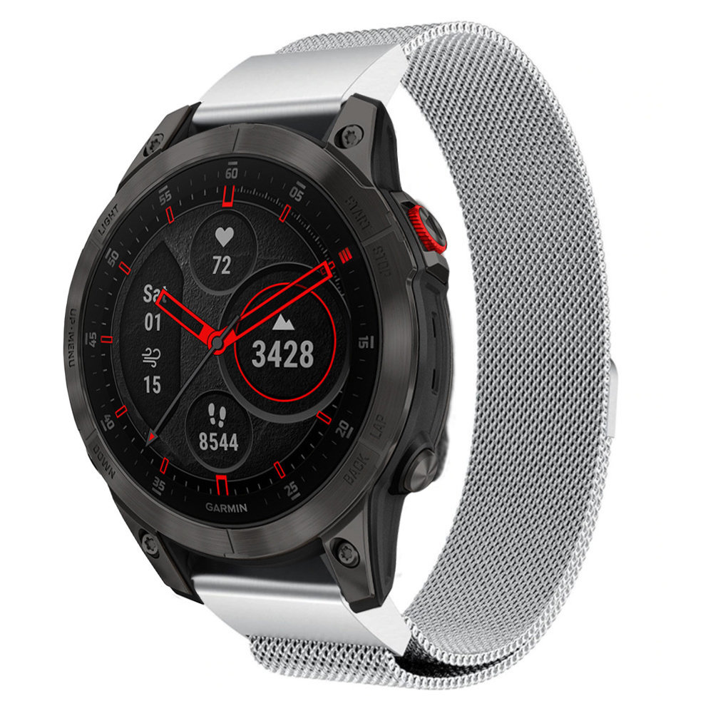 Strap-it® Strap-it Garmin Epix Gen 2 Milanese-Armband (Silber) Strap-it® Strap-it Garmin Epix Gen 2 Milanese-Armband (Silber)