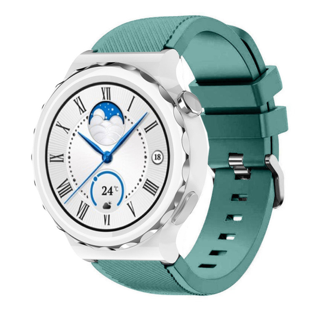 Strap-it® Strap-it Huawei Watch GT 3 Pro 43mm Silikonarmband (Kieferngrün)