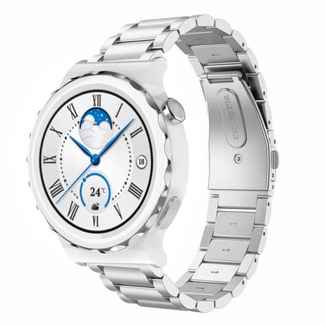 Strap-it® Strap-it Huawei Watch GT 3 Pro 43mm Stahlarmband (Silber) Strap-it® Strap-it Huawei Watch GT 3 Pro 43mm Stahlarmband (Silber)