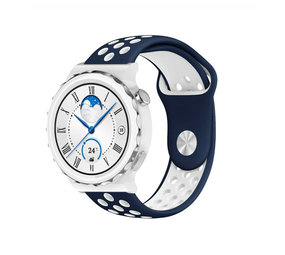 Strap-it® Huawei Watch GT 3 Pro 43mm Sportarmband (Blau/Weiß) Strap-it® Huawei Watch GT 3 Pro 43mm Sportarmband (Blau/Weiß)