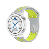 Strap-it® Huawei Watch GT 3 Pro 43mm Sportarmband (Grau/Gelb) Strap-it® Huawei Watch GT 3 Pro 43mm Sportarmband (Grau/Gelb)