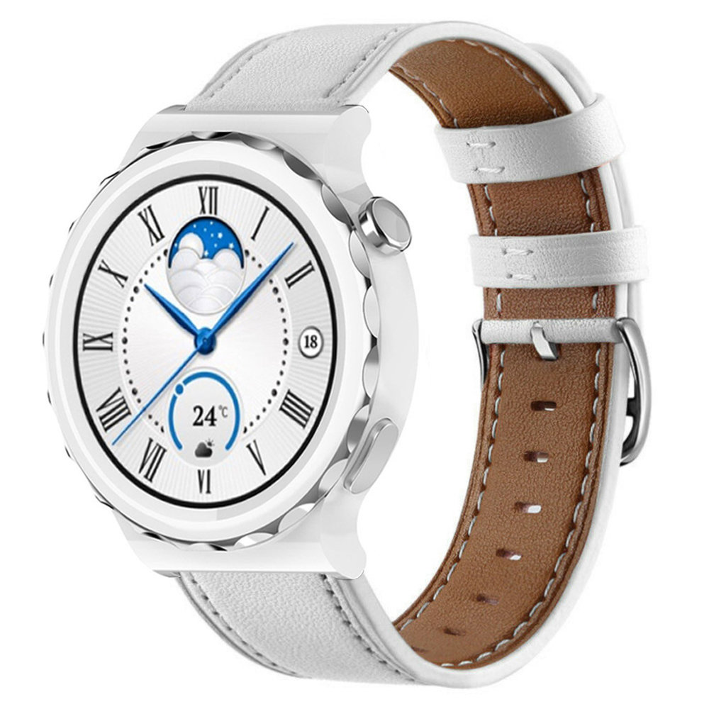 Watch 43mm Leder (Weiß) GT Huawei Armband Pro 3