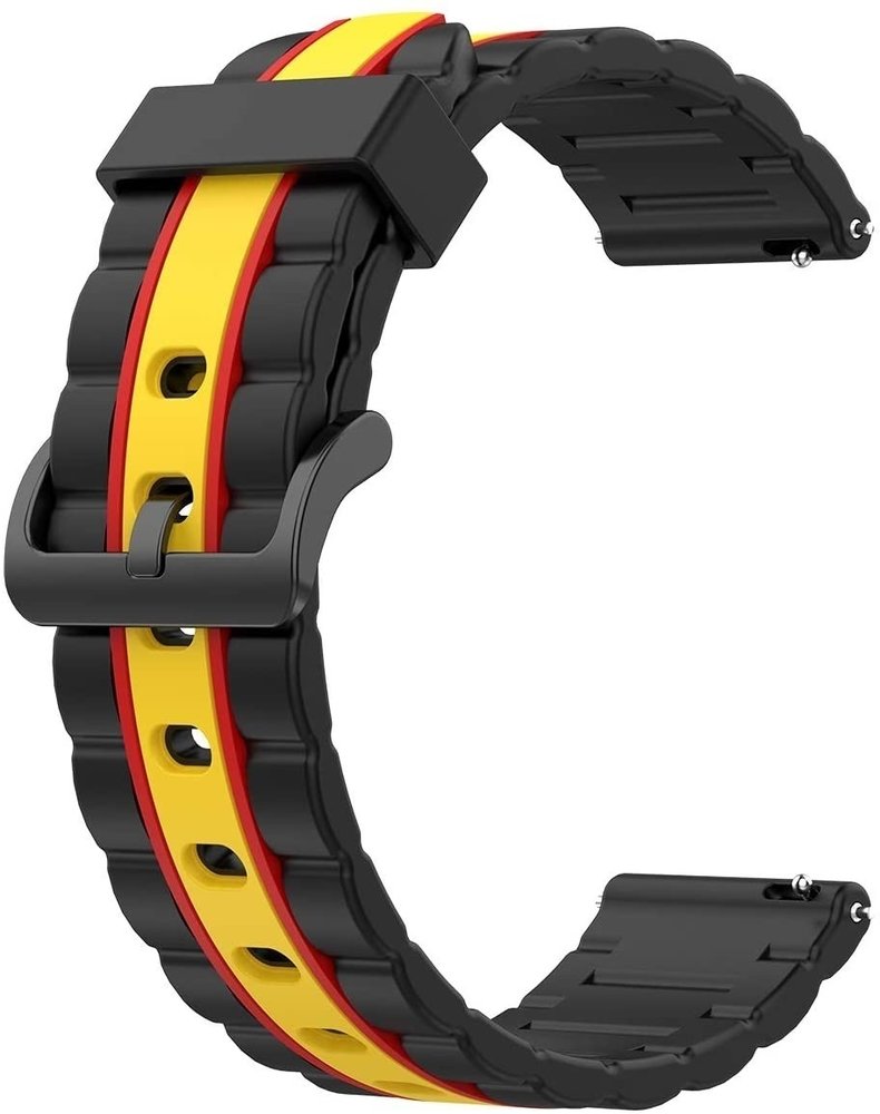Strap-it® Strap-it Huawei Watch GT 3 Pro 43mm Special Edition Armband (Schwarz/Gelb)