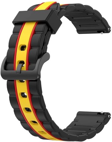 Strap-it® Strap-it Huawei Watch GT 3 Pro 43mm Special Edition Armband (Schwarz/Gelb)
