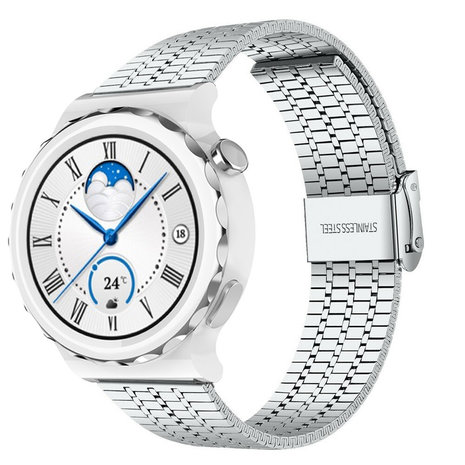 Strap-it® Strap-it Huawei Watch GT 3 Pro 43mm Luxus-Stahlarmband (Silber) Strap-it® Strap-it Huawei Watch GT 3 Pro 43mm Luxus-Stahlarmband (Silber)