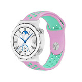 Strap-it® Huawei Watch GT 3 Pro 43mm Sportarmband (Rosa/Aqua) Strap-it® Huawei Watch GT 3 Pro 43mm Sportarmband (Rosa/Aqua)