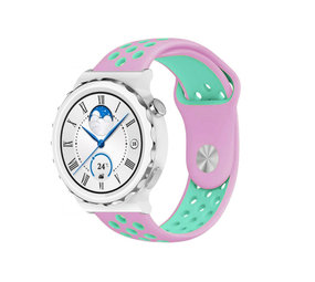 Strap-it® Huawei Watch GT 3 Pro 43mm Sportarmband (Rosa/Aqua) Strap-it® Huawei Watch GT 3 Pro 43mm Sportarmband (Rosa/Aqua)