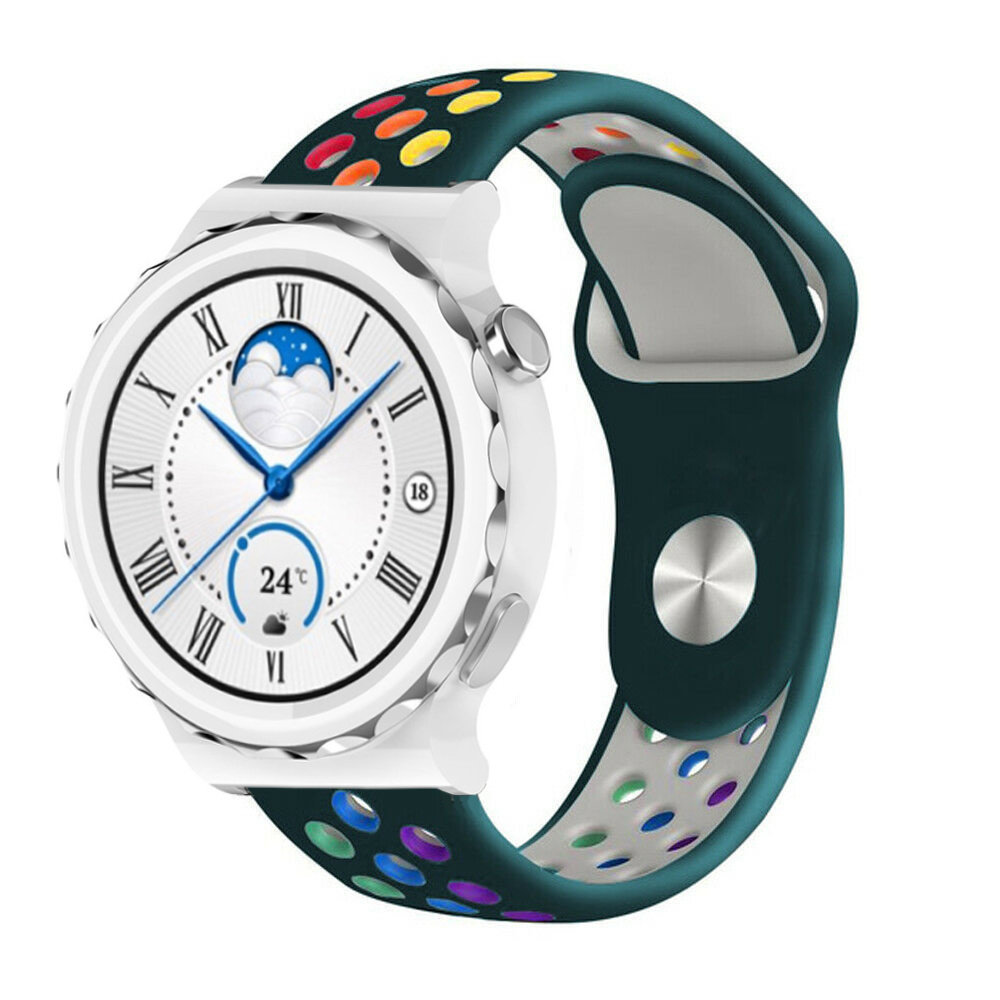 Strap-it® Strap-it Huawei Watch GT 3 Pro 43mm Sportarmband Tannengrün/Bunt)