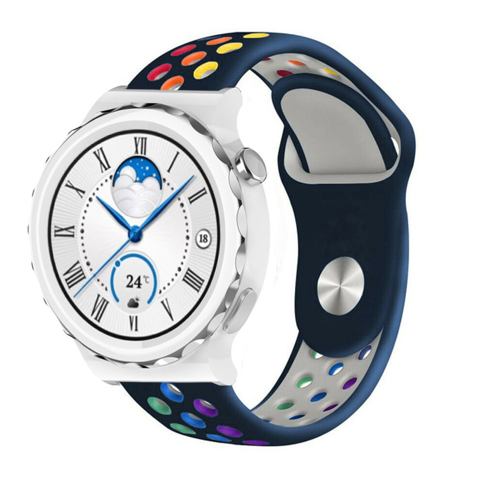 Strap-it® Strap-it Huawei Watch GT 3 Pro 43mm Sportarmband (Dunkelblau/Bunt)
