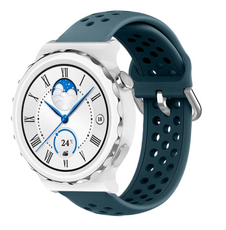 Strap-it® Strap-it Huawei Watch GT 3 Pro 43mm Silikonarmband mit Löchern (Felsengrün) Strap-it® Strap-it Huawei Watch GT 3 Pro 43mm Silikonarmband mit Löchern (Felsengrün)