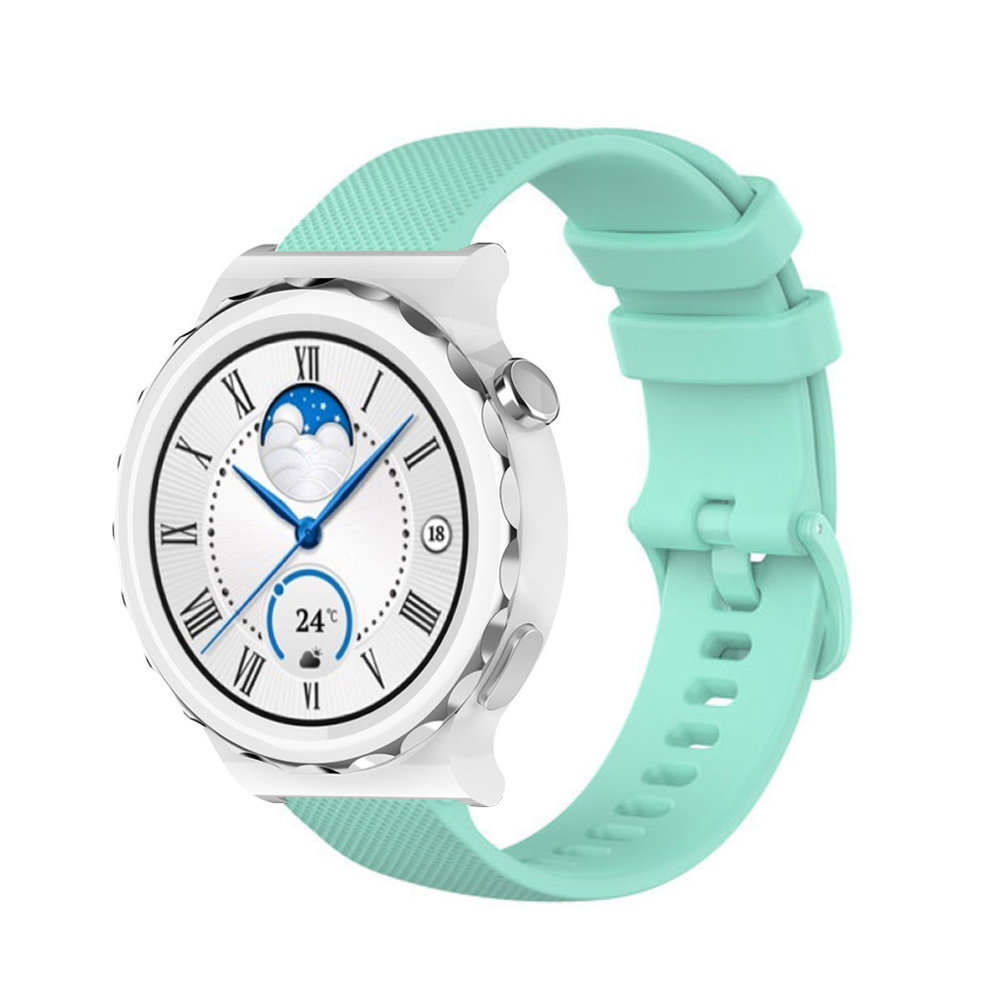Strap-it® Strap-it Huawei Watch GT 3 Pro 43mm Luxus-Silikonarmband (Aqua)