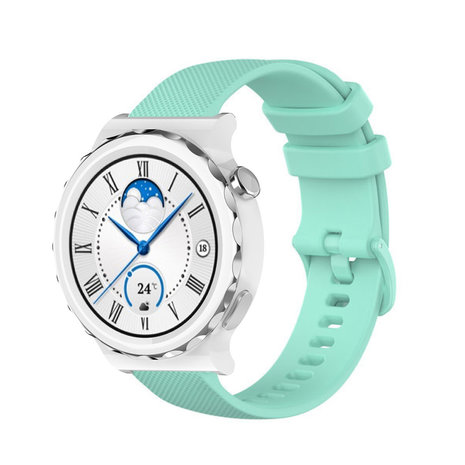 Strap-it® Strap-it Huawei Watch GT 3 Pro 43mm Luxus-Silikonarmband (Aqua)