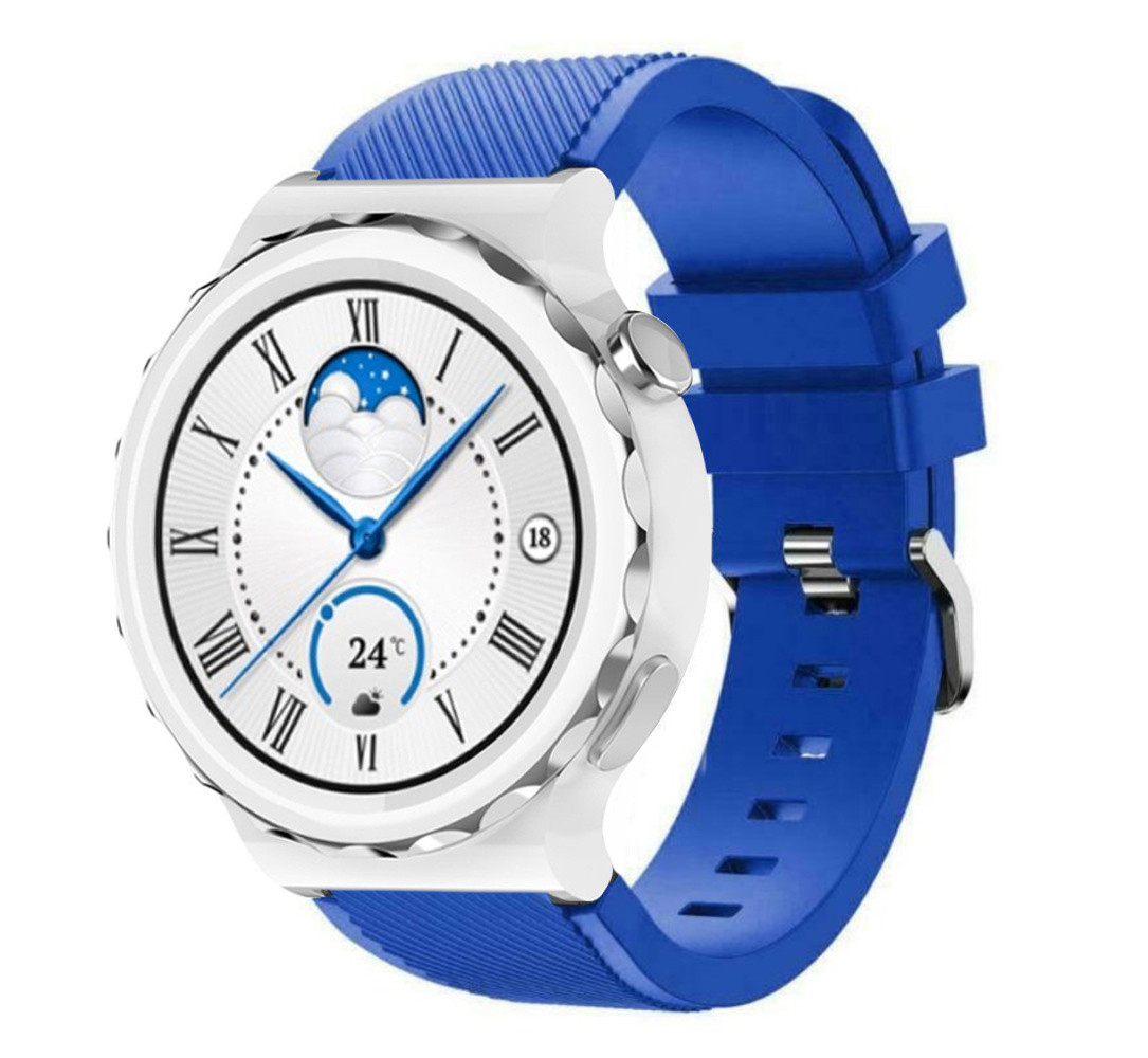 Strap-it® Strap-it Huawei Watch GT 3 Pro 43mm Silikonarmband (Blau) Strap-it® Strap-it Huawei Watch GT 3 Pro 43mm Silikonarmband (Blau)