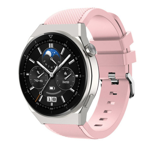 Strap-it® Strap-it Huawei Watch GT 3 Pro 46mm Silikonarmband (Rosa)