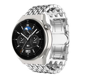 Strap-it® Huawei Watch GT 3 Pro 46mm Drachenarmband Stahl (Silber) Strap-it® Huawei Watch GT 3 Pro 46mm Drachenarmband Stahl (Silber)