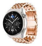 Strap-it® Strap-it Huawei Watch GT 3 Pro 46mm Drachenarmband Stahl (Roségold)