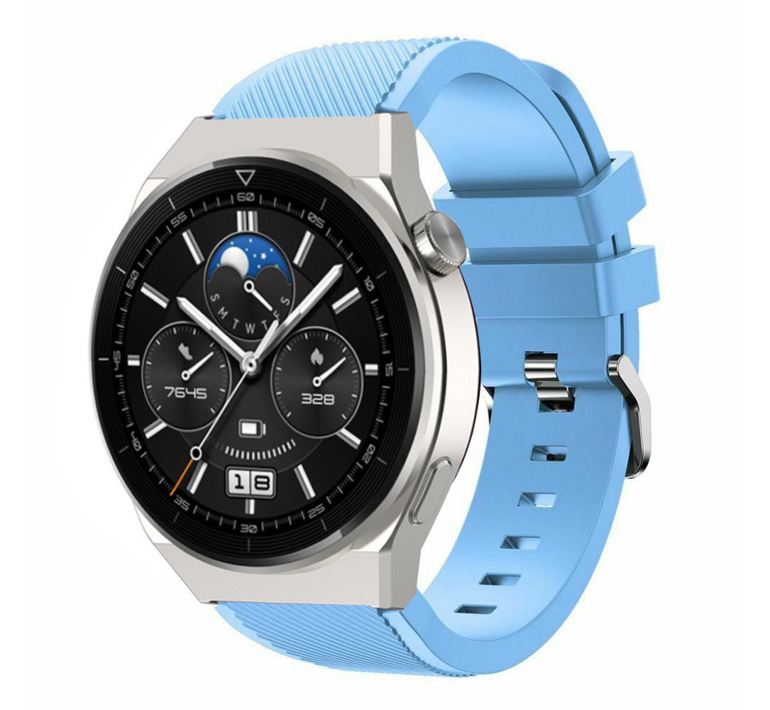 Strap-it® Strap-it Huawei Watch GT 3 Pro 46mm Silikonarmband (Sandblau)