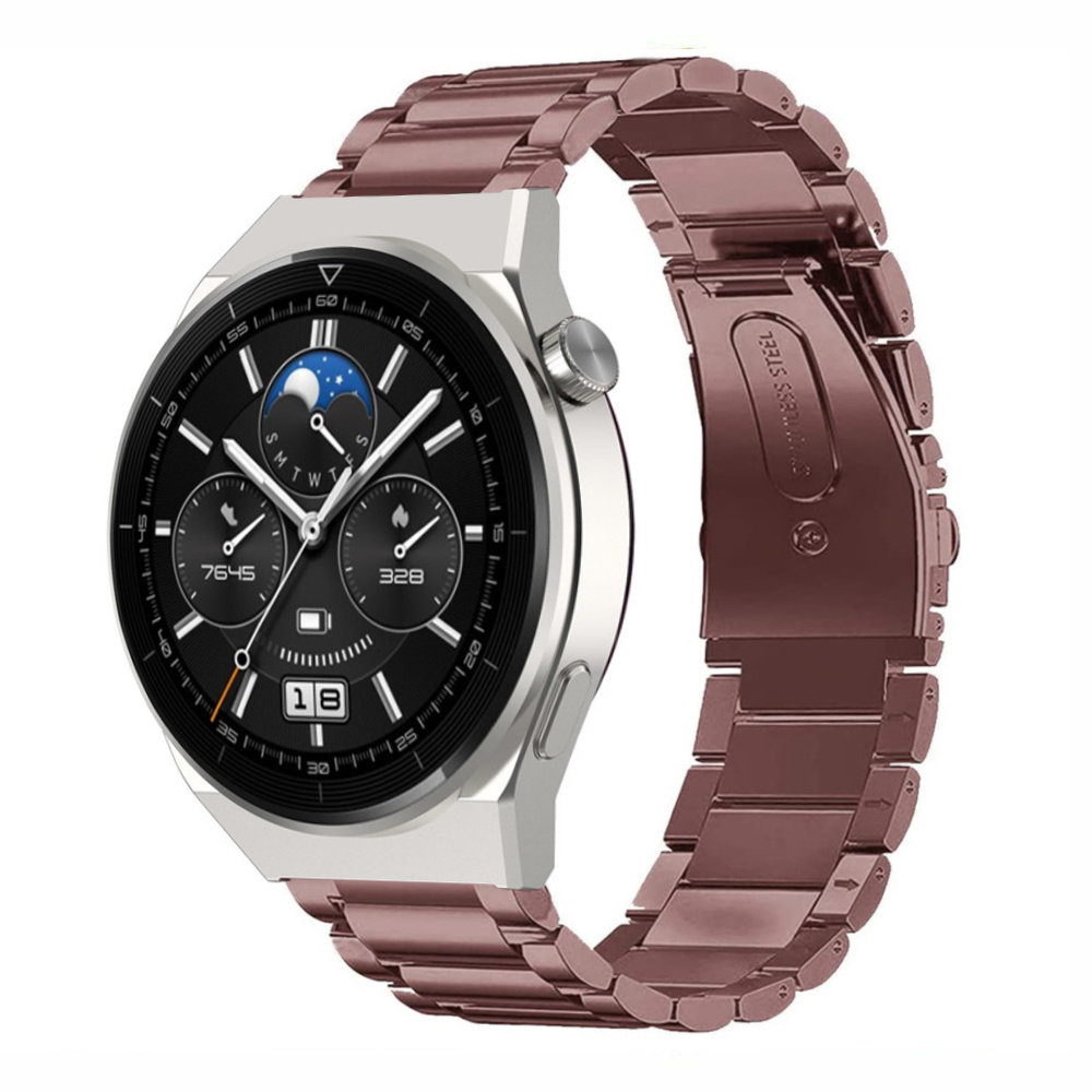 Strap-it® Strap-it Huawei Watch GT 3 Pro 46mm Stahlarmband (Bronzegold)