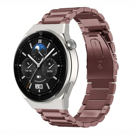 Strap-it® Strap-it Huawei Watch GT 3 Pro 46mm Stahlarmband (Bronzegold)
